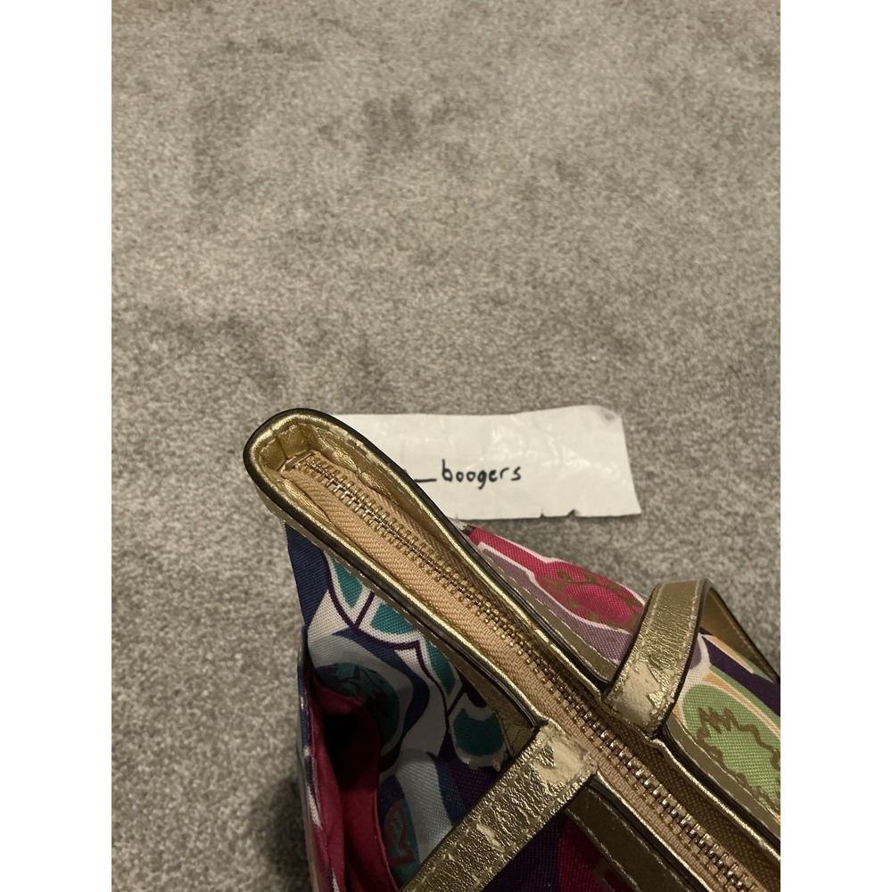 VINTAGE Multicolored Coach Purse Over the Shoulder Bag Y2K Pink & Gold - Picture 8 of 16